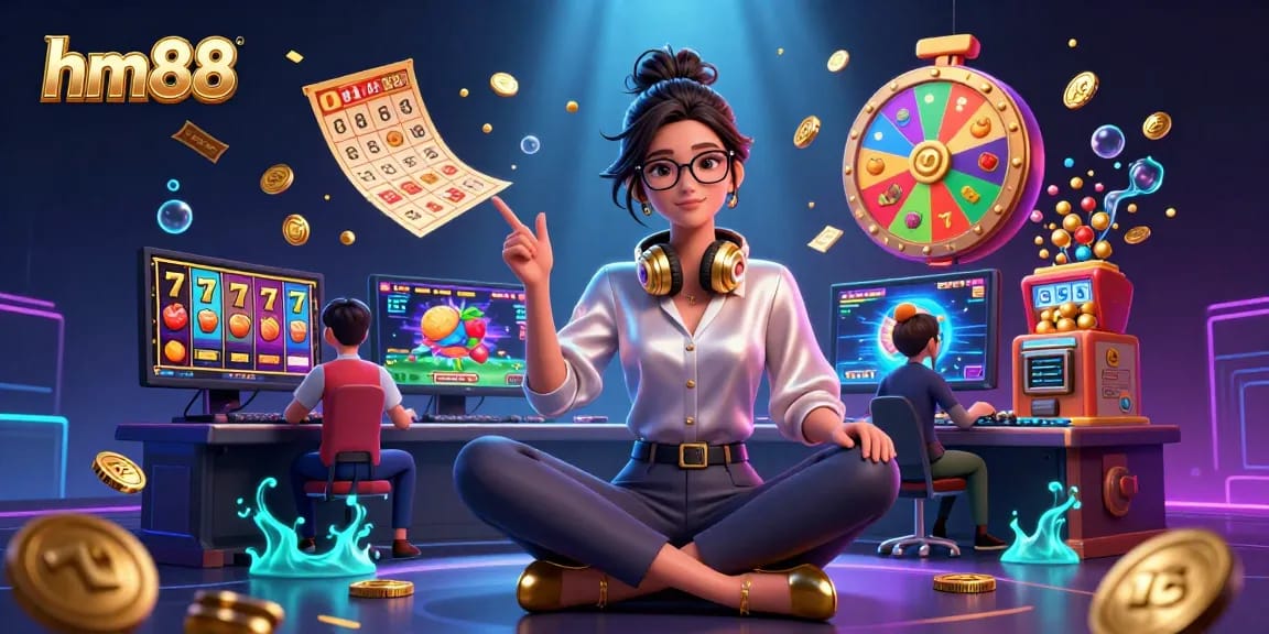 Experience winning strategies at hm88 with a vibrant 3D casino scene filled with jackpots and gaming excitement.