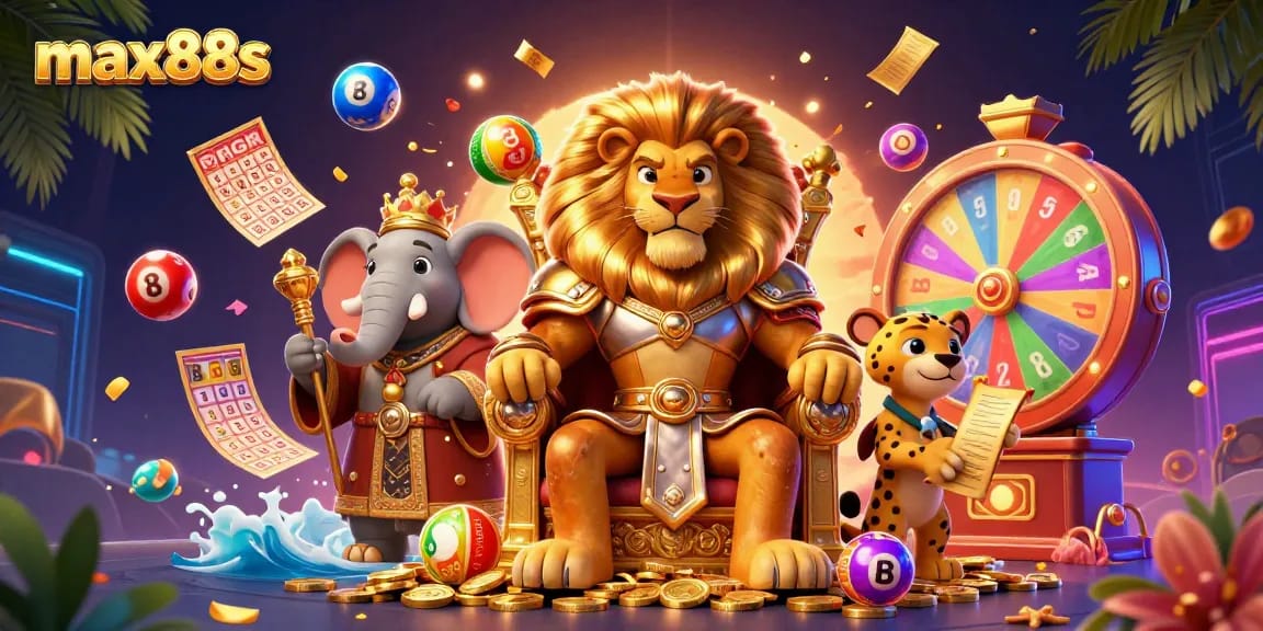 Experience the thrilling excitement of gambling with max88s in a vibrant 3D casino fantasy scene.