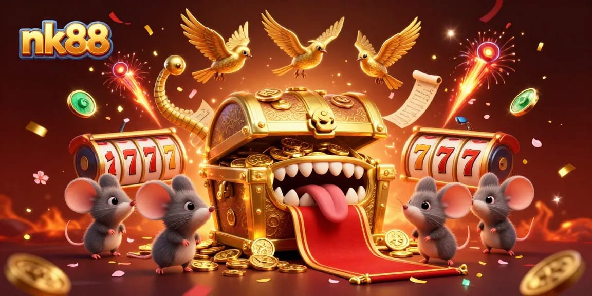 Engage in vibrant gameplay with nk88, where treasure chests, jackpots, and slot elements abound.