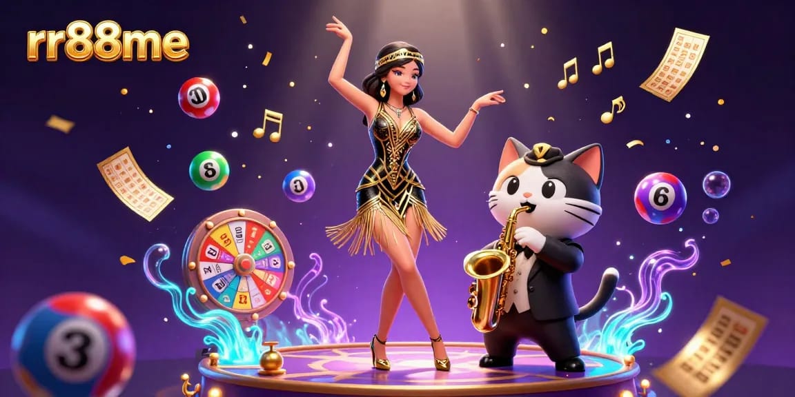 Experience fun and excitement at rr88me with colorful lottery balls and vibrant casino game elements.