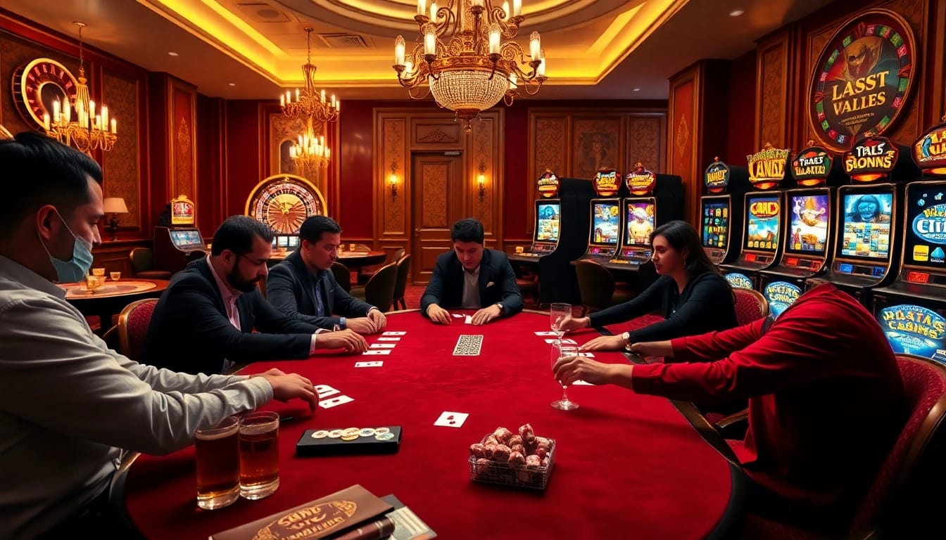 Intense poker action at https://sky88sa.com/ showcasing high-stakes gameplay with luxurious casino elements.