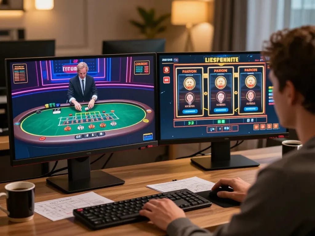 Engaging online gaming session at https://bet88.company/ showcasing live dealer action and slots.