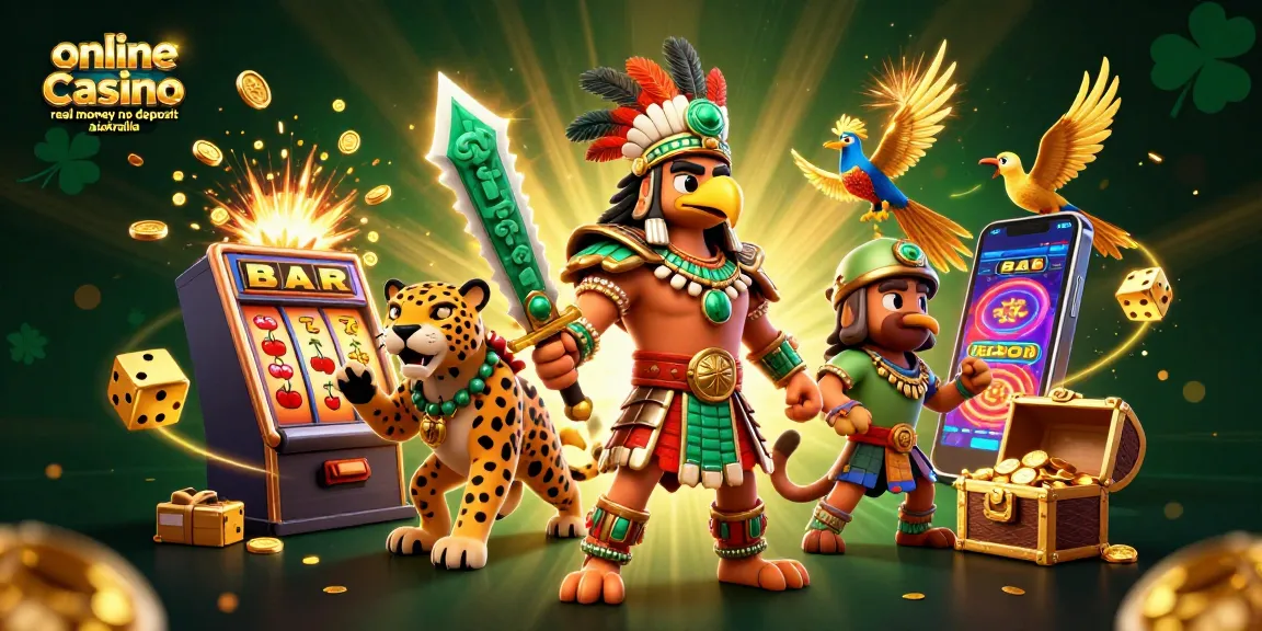 Experience excitement at an online casino real money no deposit australia with 3D warriors, slot machines, and dynamic game elements.