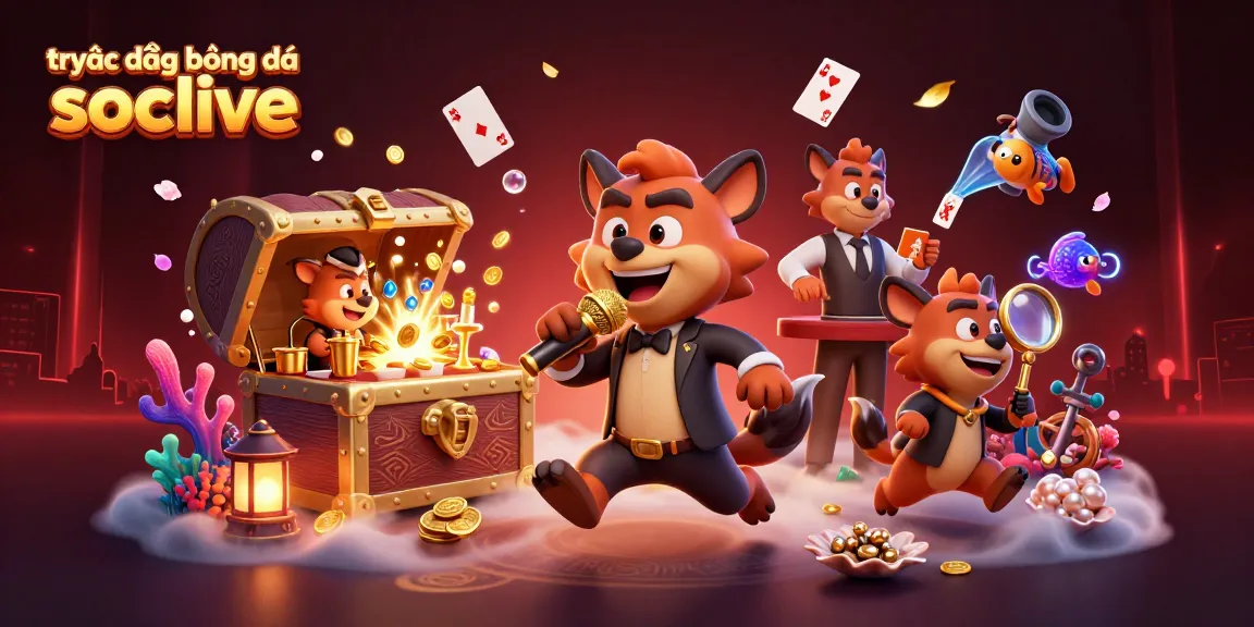 Experience trực tiếp bóng đá socolive with lively characters in a vibrant casino atmosphere.