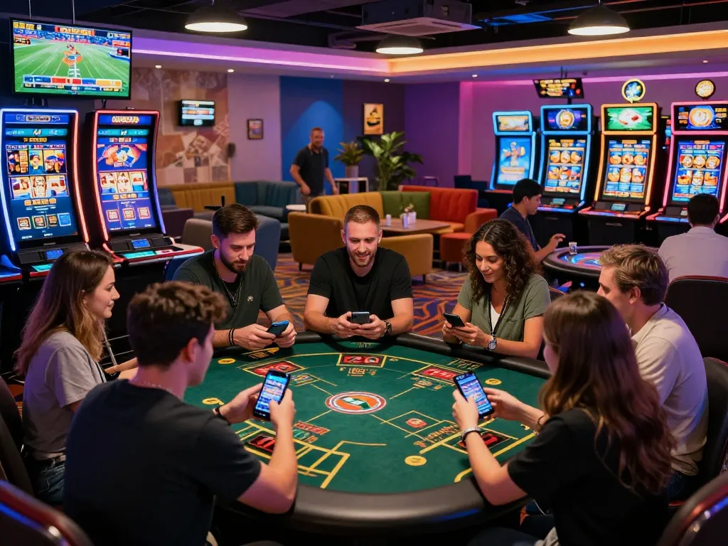 Exciting FABET online casino scene with players engaging in various games.