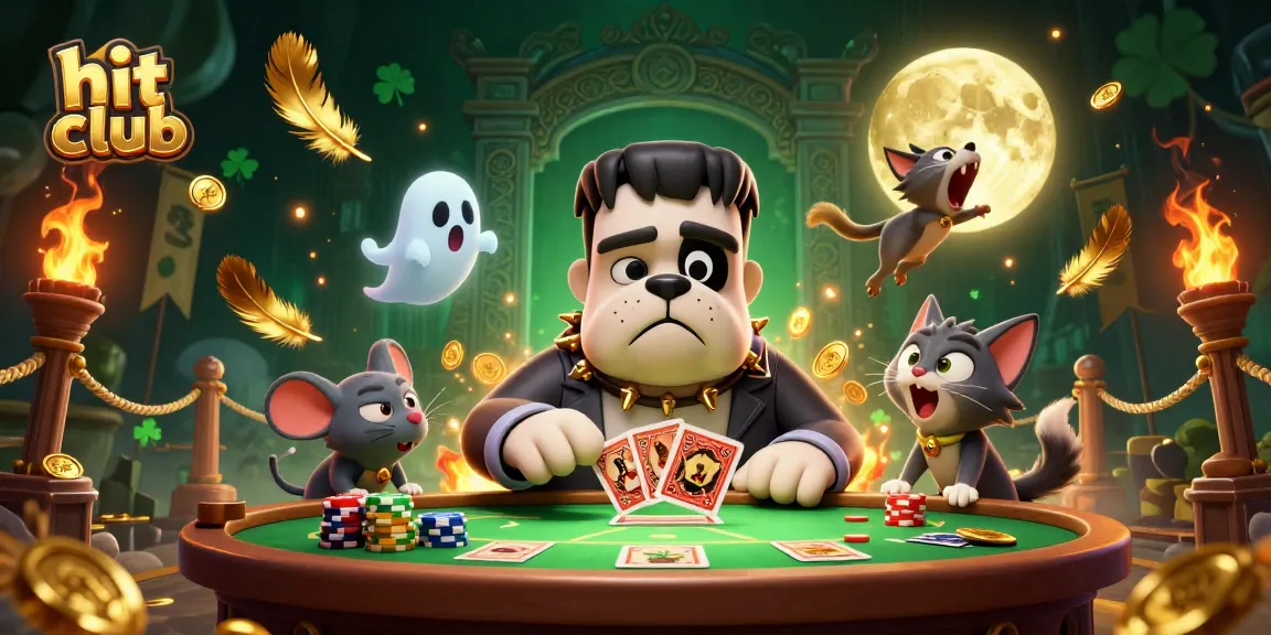 Experience the thrill of the game at hit club with a captivating 3D casino scene featuring playful characters and vibrant elements.