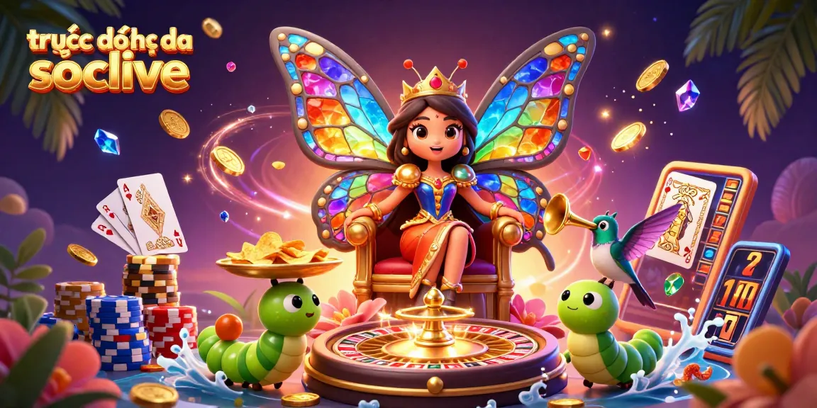 Experience trực tiếp bóng đá socolive with charming characters amidst vibrant casino elements and rich visuals.