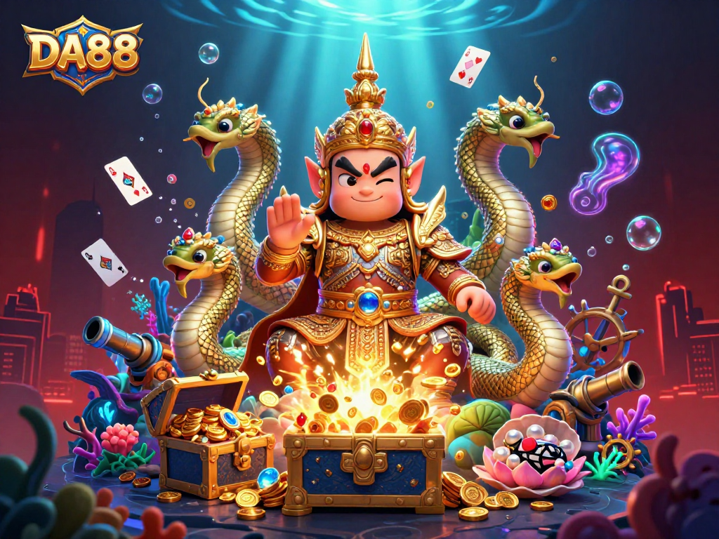Engage in thrilling gaming at DA88 with vibrant characters and dazzling casino elements.