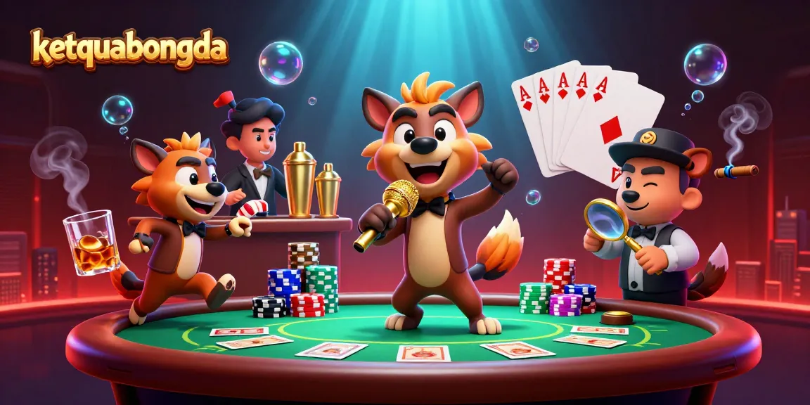 Watch ketquabongda update live scores and betting with engaging hyena-themed casino characters.