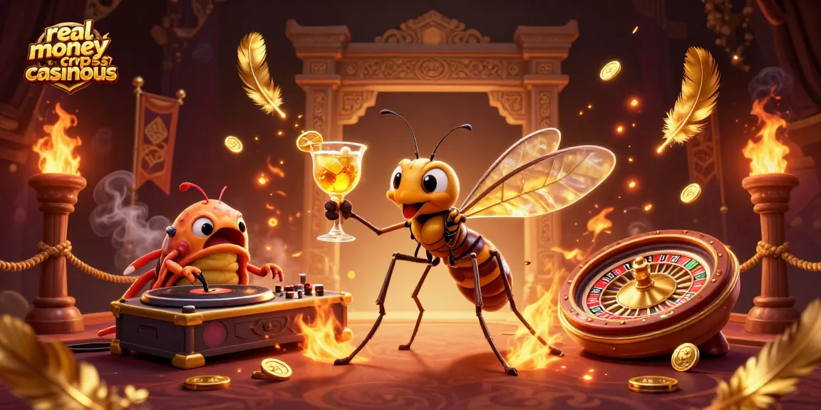 Join the fun in real money craps casinous with illustrated characters in a vibrant casino scene.