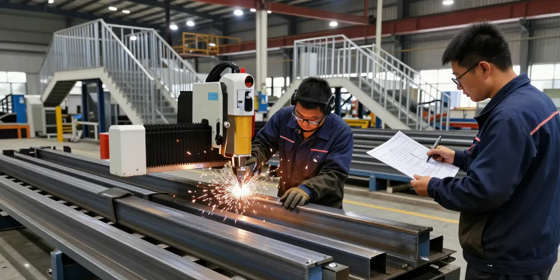Dynamic workshop scene showcasing Avangard Steel, a leading commercial steel company, with skilled workers in action.