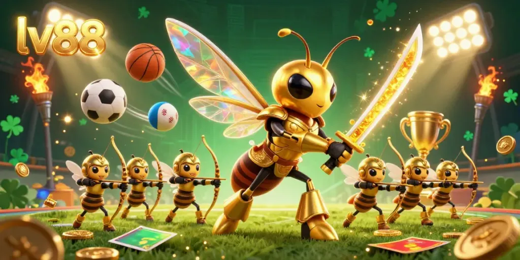 Experience the thrill of winning with the dynamic atmosphere of lv88's online casino events as illustrated in this stunning scene.