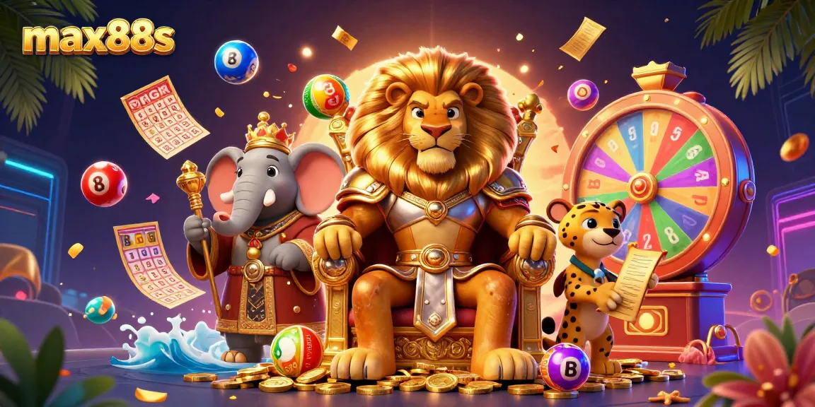 Experience the thrilling excitement of gambling with max88s in a vibrant 3D casino fantasy scene.