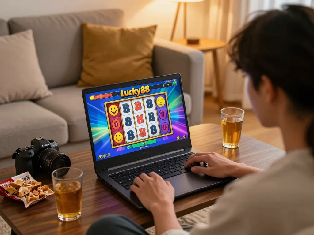 Player spinning the reels on the Lucky88 slot machine during an engaging online gaming session.