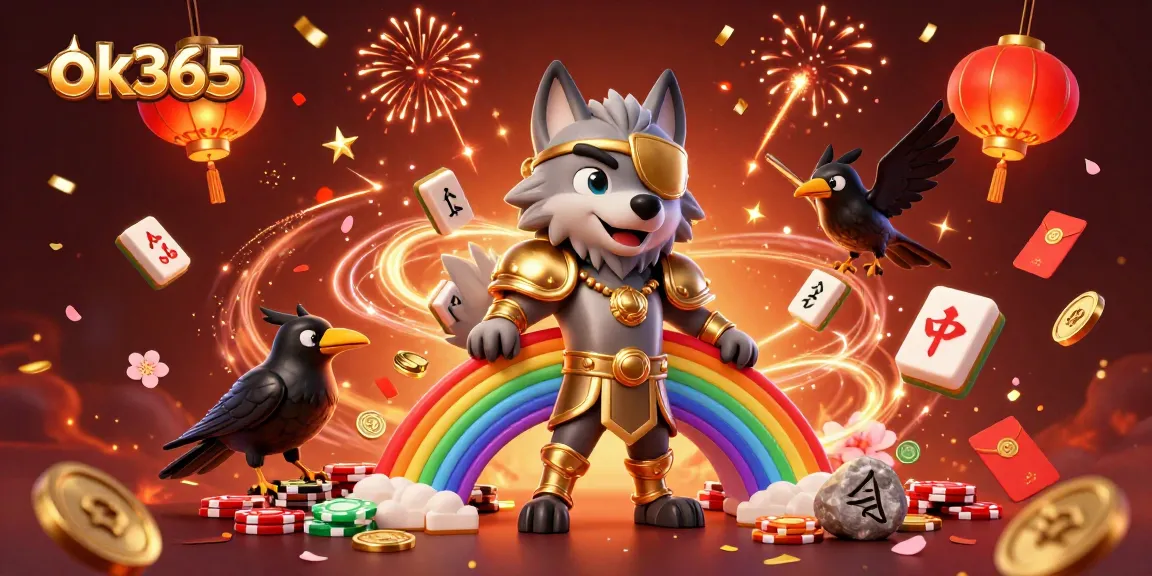 Immerse yourself in the ok365 casino universe with Odin and his ravens amidst a vibrant celebration.