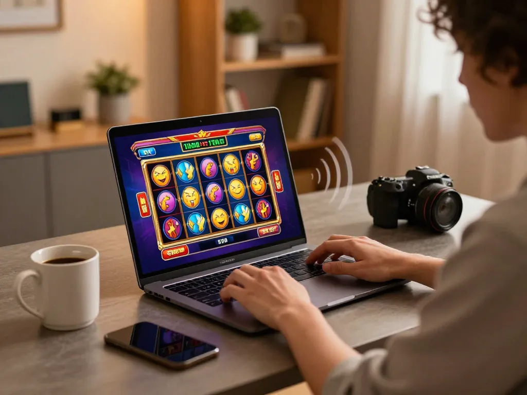 Engaging in an online slot game on fyhot with animated reels spinning for potential wins