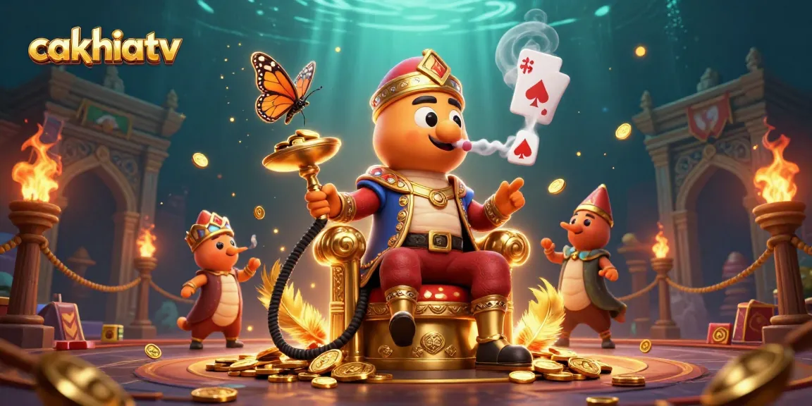 Cakhiatv brings casino excitement to life with a vibrant illustration featuring gaming elements.