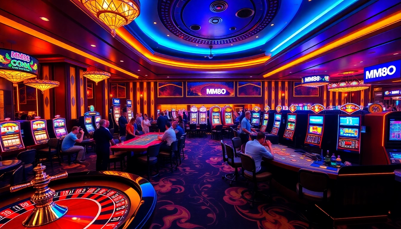 Experience the excitement at MM88 COM with vibrant roulette and poker tables buzzing with players.