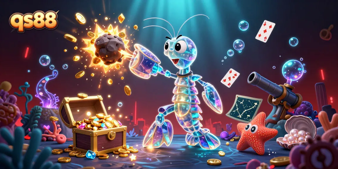 Experience thrilling action at qs88, a galactic mantis shrimp explodes asteroids into coins and gems!