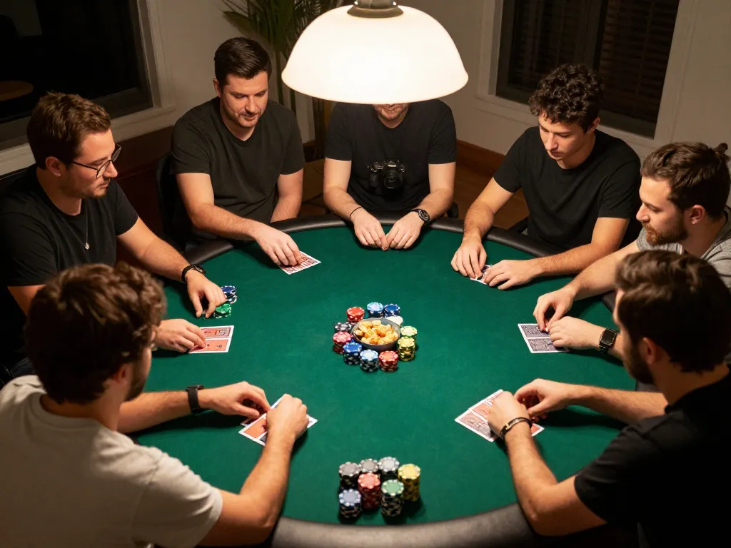 Players engage in a thrilling poker game night at home, showcasing the excitement of bl555.