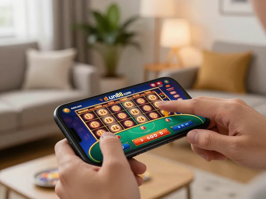 Engage with thrilling gameplay on Jun88 com mobile interface, showcasing exciting slots experience.
