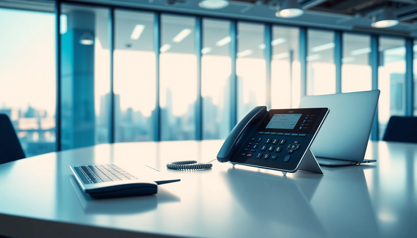 Business phone providers enhance communication with modern setups in a professional office.