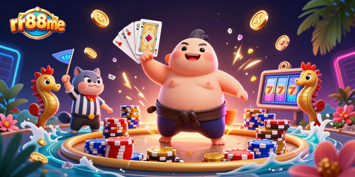 Game thrillingly with rr88me as the fugu enters the underwater casino with glowing coins and chips.