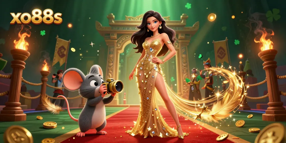 Experience thrilling wins at xo88s with a glamorous casino scene featuring a stunning character and dynamic game elements.