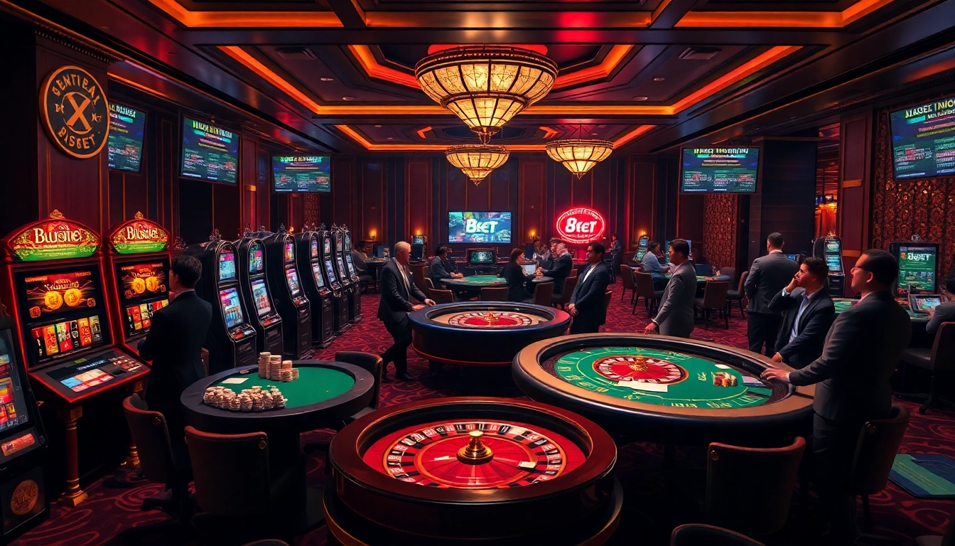 Experience thrilling games and sports betting at 8xbet’s vibrant casino atmosphere.