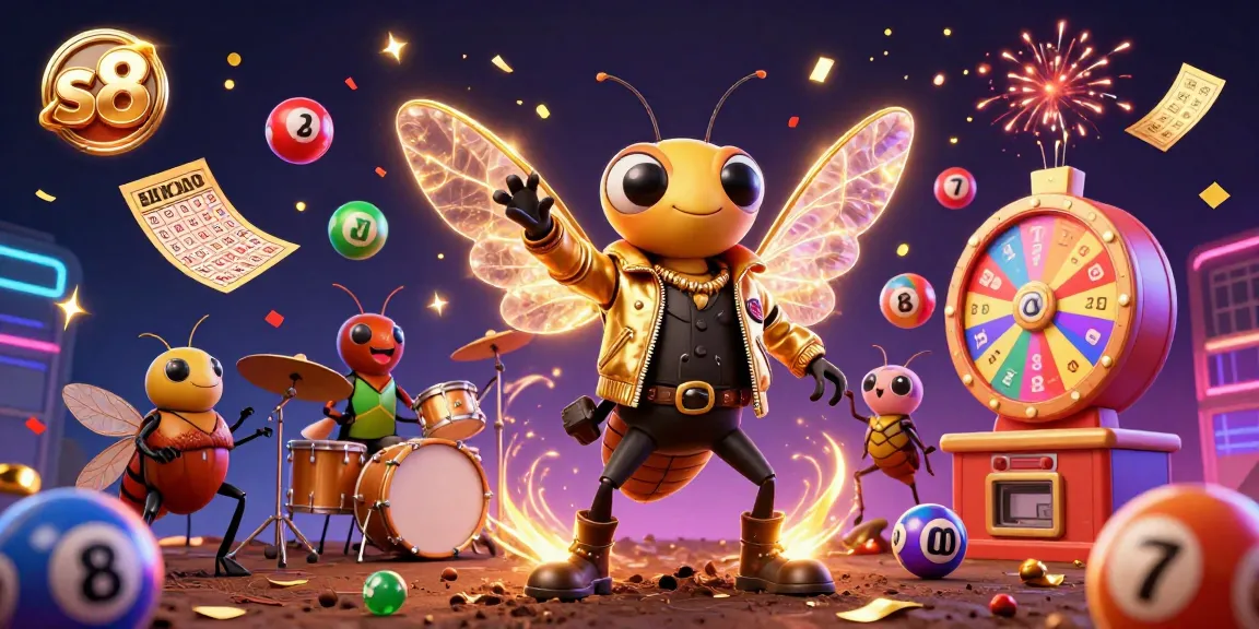 Experience the thrilling world of s8 gaming with a vibrant 3D illustration of a cicada rock star generating excitement.