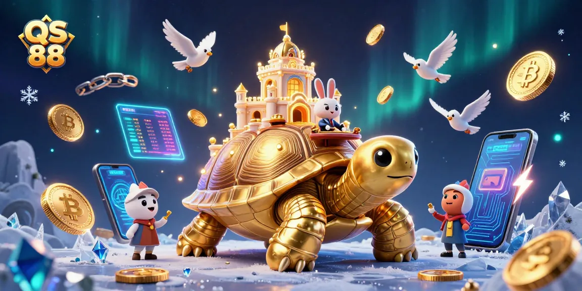 Experience QS 88's thrilling casino action with a golden tortoise, a rabbit dealer, and birds of fortune.